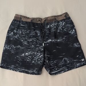 Billabong Tropical Volley Shorts With Camo Waistband